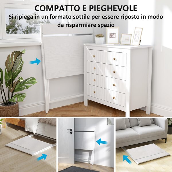 HOMCOM Scrivania Pieghevole con Ripiano per Monitor, 81.5x62x86.5 cm, Bianco | Aosom Italy
