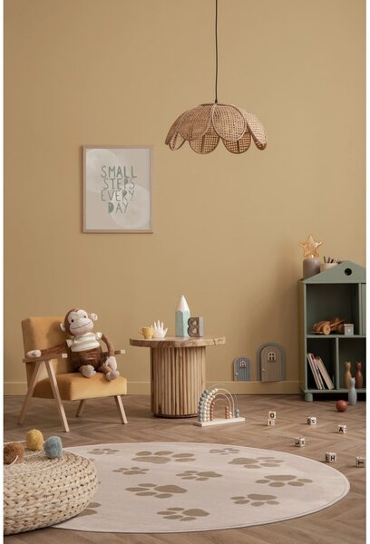 Tappeto per bambini beige ø100 cm Paws Light Beige – FD