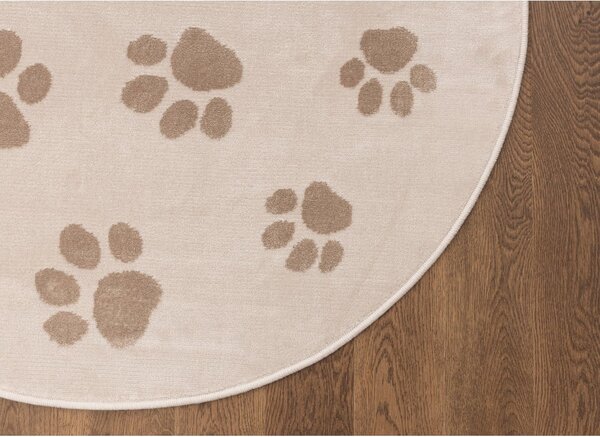 Tappeto per bambini beige ø100 cm Paws Light Beige – FD