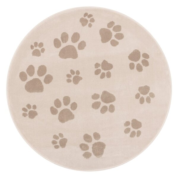 Tappeto per bambini beige ø100 cm Paws Light Beige – FD