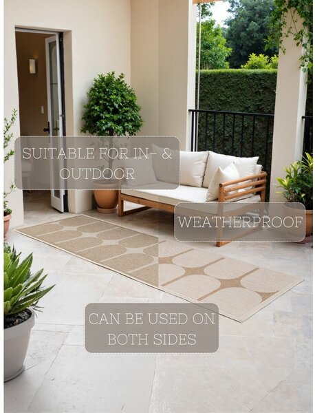 Passatoia da interno ed esterno beige/avorio 80x250 cm Duet Bowen – NORTHRUGS