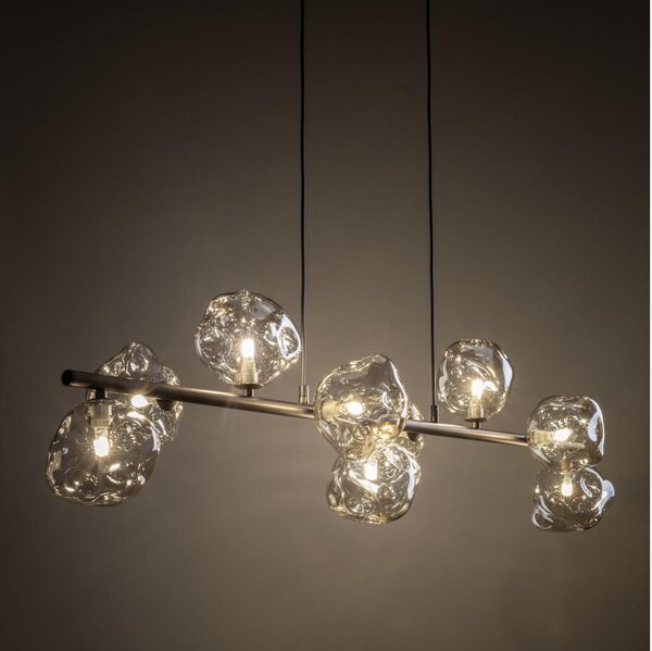 Brilagi - Lampadario a sospensione con cavo VULCANO 9xG9/8W/230V bronzo/beige fumé