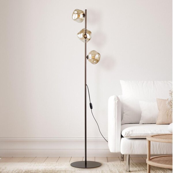 Brilagi - Lampada da terra VULCANO 3xG9/8W/230V bronzo/beige fumato
