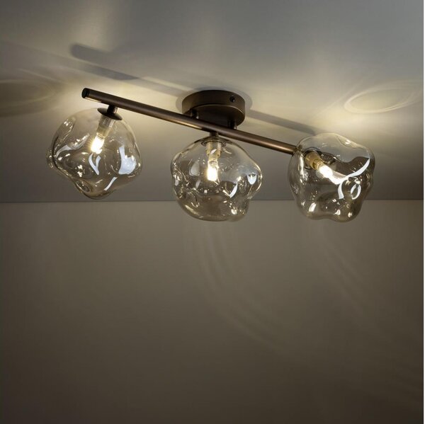 Brilagi - Plafoniera a montaggio superficiale VULCANO 3xG9/8W/230V bronzo/fumé beige
