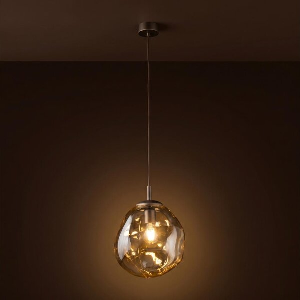 Brilagi - Lampada a sospensione con cavo VULCANO 1xE27/15W/230V bronzo/beige fumé