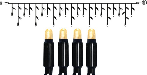 Sistema 24 'Catena luminosa a ghiacciolo LED 3m' bianco caldo, IP44