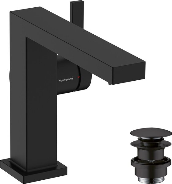 Hansgrohe Tecturis E Fine Mitigeur monocommandé pour lavabo 110, saillie 155mm, garniture de vidage Push-Open, CoolStart, EcoSmart+, 73020670, 73020670