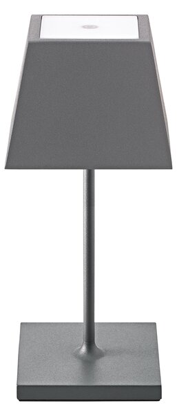 Sigor Nuindie Mini lampada da tavolo ricaricabile IP54 alluminio Easy Connect grigio grafite angolare