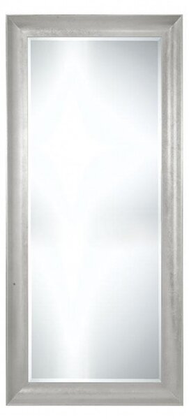 MOBILI2G - Specchiera foglia argento brillante rettangolare- Misure: l.90 x h.200 x p.7