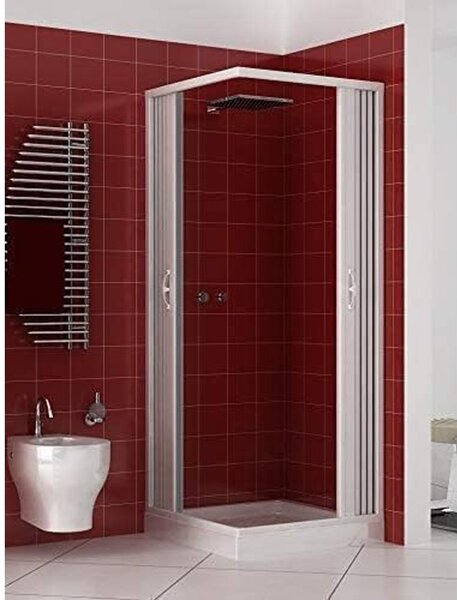 Box doccia pannelli con apertura a soffietto h185 cm in pvc bianco regolabile in larghezza - 70-80 x 80-90