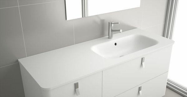 UNIIQ Waschtisch links 905 Mineralsolid für Badmöbel SP