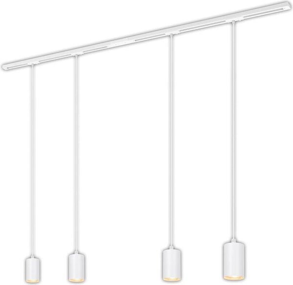 Sistema a binario Briloner Rail, set completo, 4x pendenti GU10, alimentazione, bianco, 1,5 m