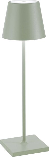 Zafferano Lampada a led da tavolo Poldina Pro Verde Salvia ricaricabile e dimmerabile con batteria fino a 12 ore. Da uso esterno IP65