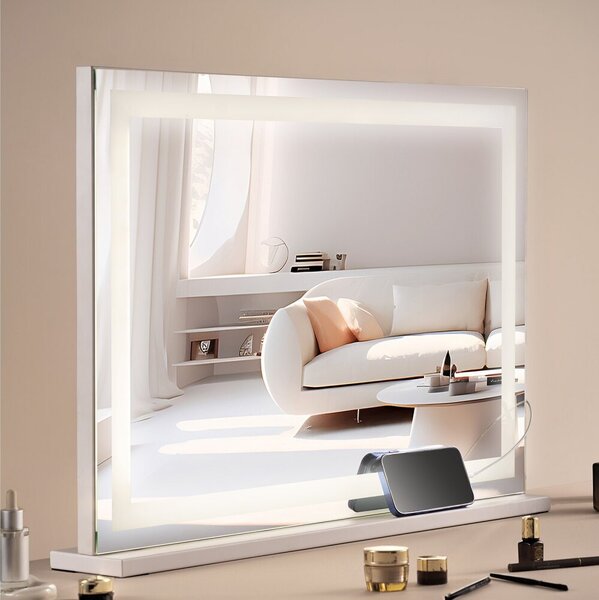 Specchio per il trucco Hollywood - specchio per il trucco a 3 colori - tavolo per il trucco 797x547 mm - specchio per il trucco con illuminazione perfetta