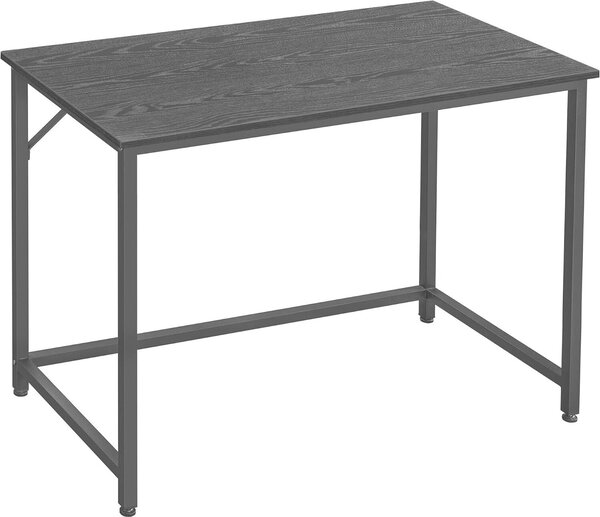 Scrivania VASAGLE, piccola scrivania per computer, ufficio per studio, camera da letto, 50 x 100 x 76 cm, design industriale, struttura in metallo, nero