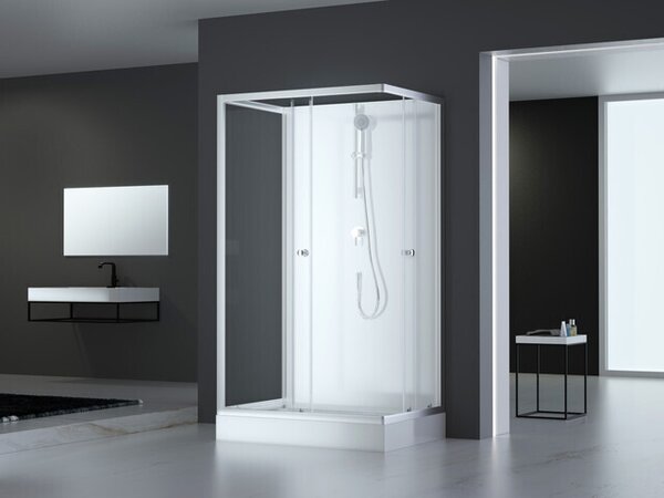 Doccia completa MARWELL Doccia completa White Dream 80 x 110 x 200 cm - set completo incl. piatto doccia e rubinetto - installazione reversibile