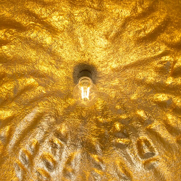 Lampada a sospensione industriale nera con oro 50 cm - Magna