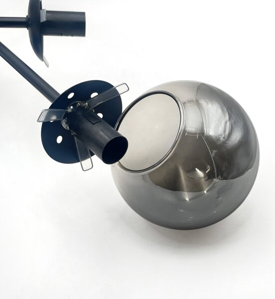 Brilagi - Lampadario a soffitto MALIVA 6xE14/15W/230V nero/fumé