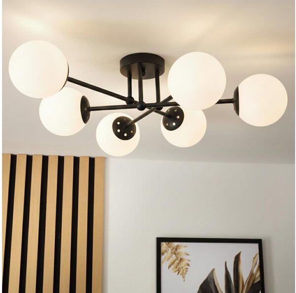 Brilagi - Lampadario da soffitto MALIVA 6xE14/15W/230V nero/bianco
