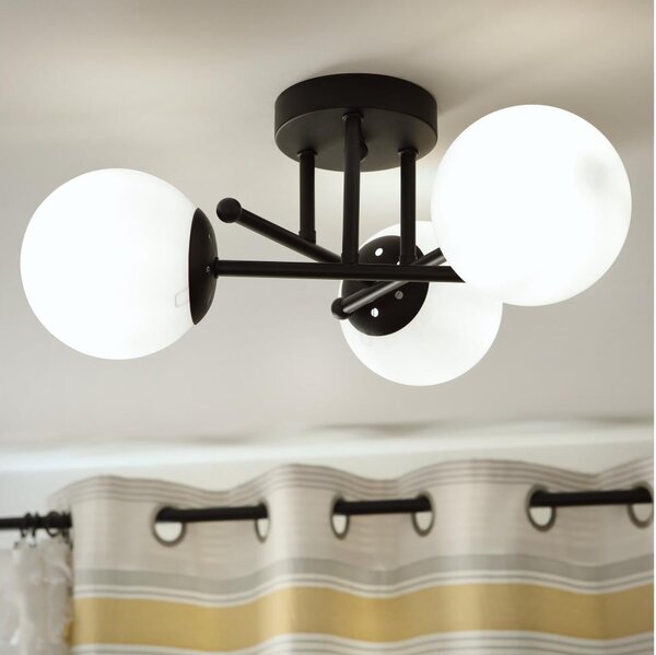 Brilagi - Lampadario da soffitto a montaggio superficiale MALIVA 3xE14/15W/230V nero/bianco
