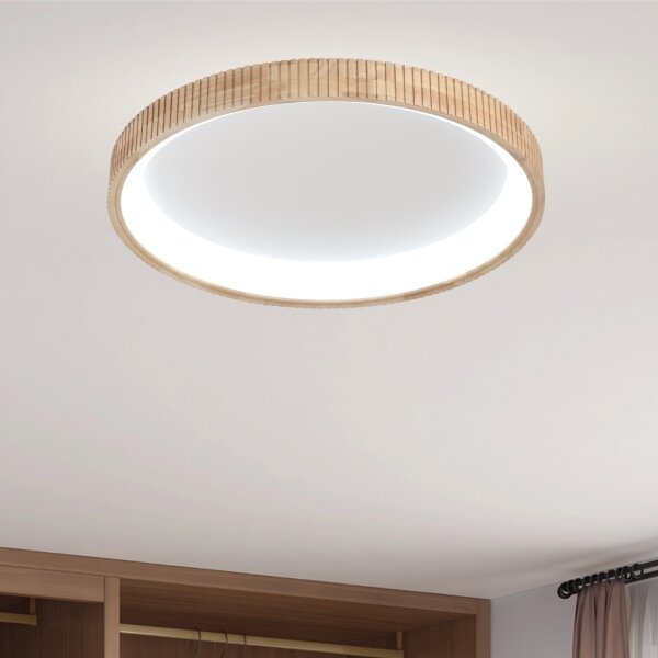 Brilagi - Plafoniera LED FALCON WOOD MODERN LED/60W/230V diametro 80 cm in legno