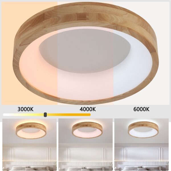 Brilagi-LED Plafoniera FALCON WOOD LED/30W/230V 3000/4000/6000K 45 cm legno
