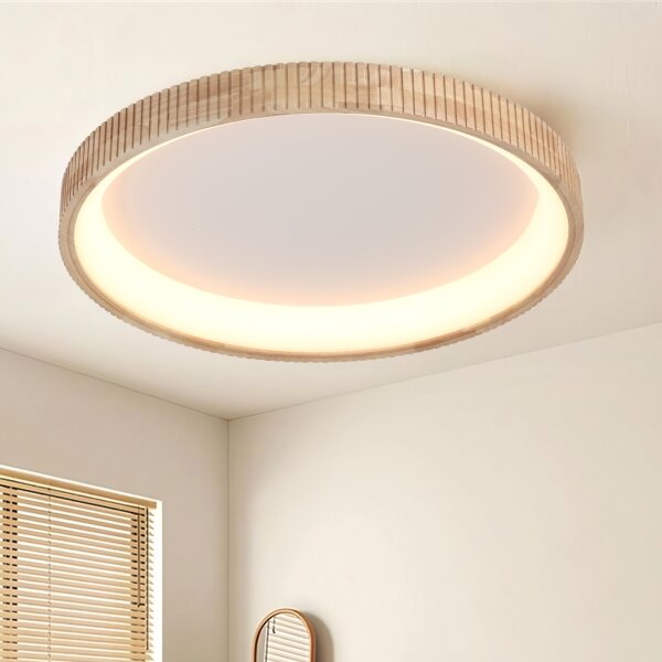Brilagi - Plafoniera LED FALCON WOOD MODERN LED/60W/230V diametro 80 cm in legno