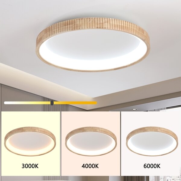 Brilagi - Plafoniera LED FALCON WOOD MODERN LED/60W/230V diametro 80 cm in legno