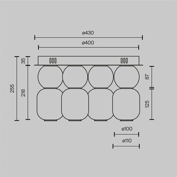 Maytoni plafoniera LED Goccia, cromo, Ø 43 cm, a 4 luci, vetro