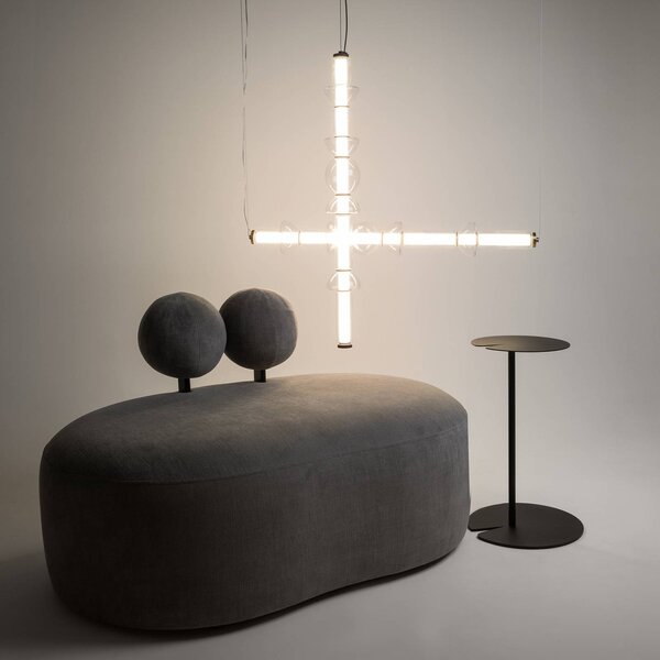 Maytoni Cosmo Lampada LED a sospensione, ottone, lunghezza 98 cm, vetro, Ottone / Oro, Soggiorno / Sala da pranzo, Metallo, Moderno