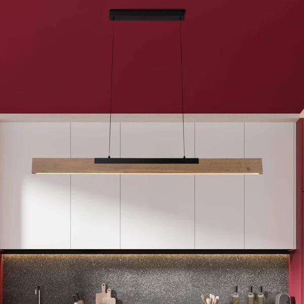 Näve Lampada a sospensione Wilma, dimmerabile, Legno chiaro, Soggiorno / Sala da pranzo, Legno, Moderno, Lampada a sospensione