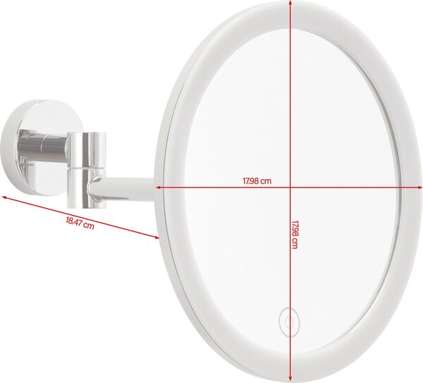 Tesa 40613-00000-00 tesa Kosmetikspiegel beleuchtet VISIOON LED silber