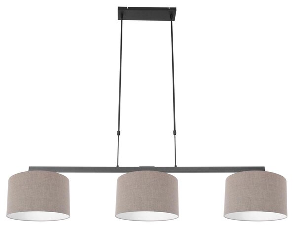 Steinhauer - lampada a sospensione - Stang - nero - lino metallo - grande lampada da tavolo da pranzo - E27 - 3462ZW