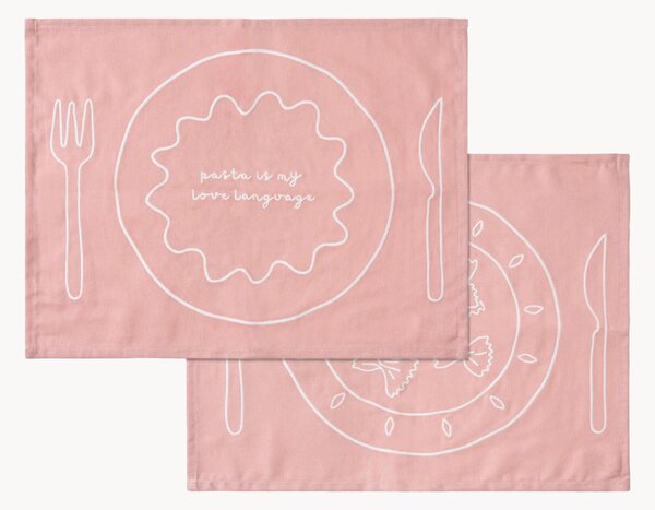 Set di 2 tovagliette americane in lino e cotone Pasta