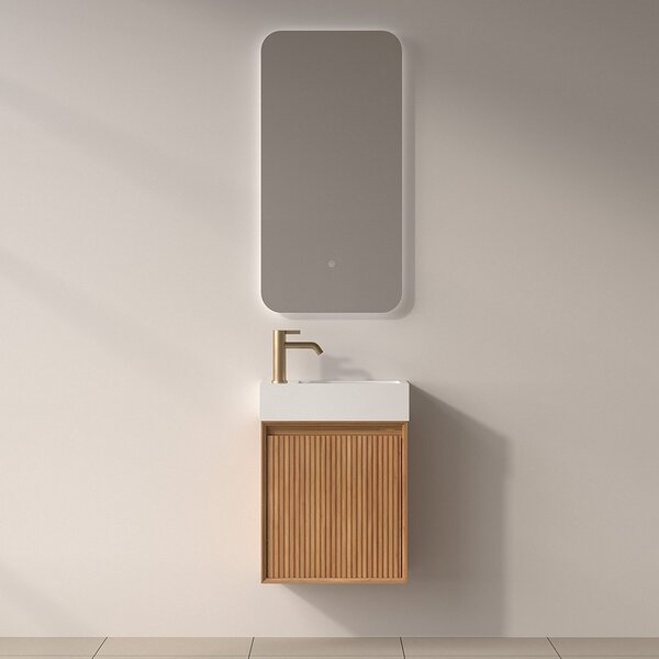 Mobiletto bagno 45 cm cannettato profondità 25 cm | KAM-NORTH-N45 - KAMALU