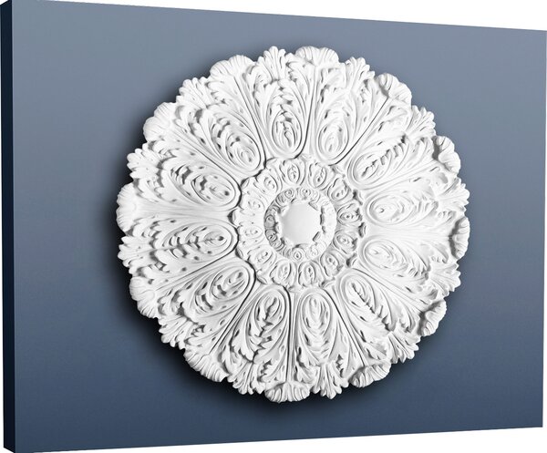 Orac R27 Luxxus Rosone da soffitto Profilo decorativo Rosone da parete in stucco Elemento decorativo classico Bianco Alta qualità | 75 Cm Diametro