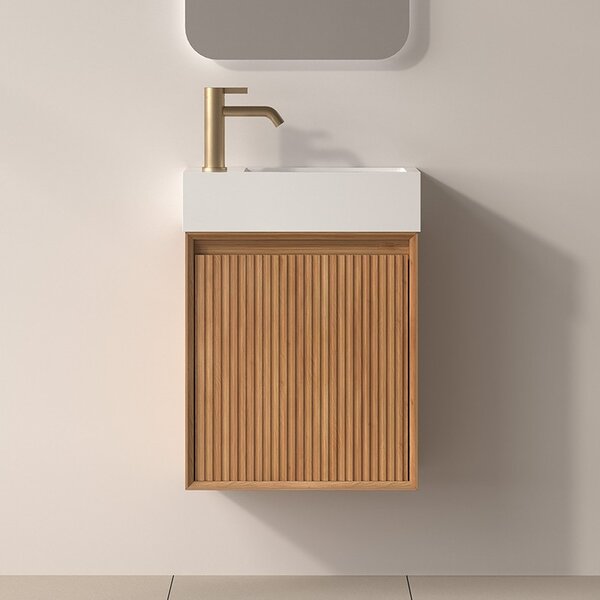 Mobiletto bagno 45 cm cannettato profondità 25 cm | KAM-NORTH-N45 - KAMALU