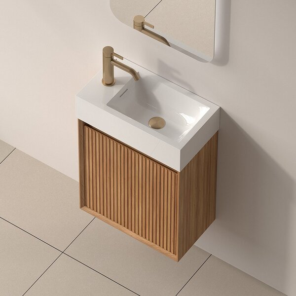 Mobiletto bagno 45 cm cannettato profondità 25 cm | KAM-NORTH-N45 - KAMALU