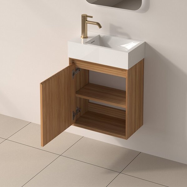 Mobiletto bagno 45 cm cannettato profondità 25 cm | KAM-NORTH-N45 - KAMALU