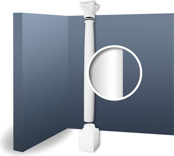 Orac Decor Kc2 Luxxus Colonne piene Set completo Colonna decorativa in stucco Bianco Antico Forma rotonda Classica Stabile | 2,87 metri