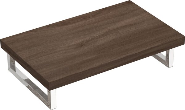 Doporro Mensola Sospesa Porta Lavabo 50x80 cm in Legno Marrone, Consolle da Parete per Lavabo da Appoggio, Mobile da Bagno con Staffe Platte01