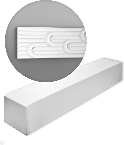 Orac Decor W212-box MODERN VALLEY LOOP1 cartone con 10 strisce decorative Pannello 3d da parete Striscia decorativa stile moderno colore bianco | 20 m