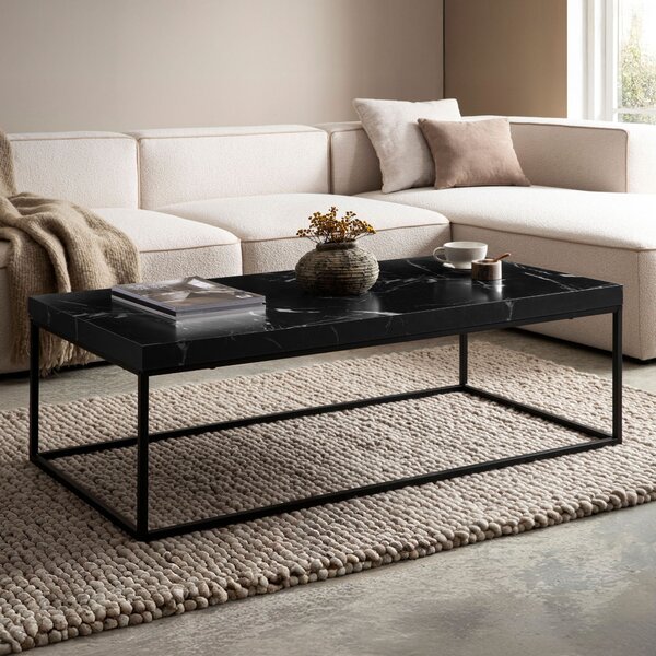 FineBuy Tavolino da caffè 120x60x38 cm Tavolino da divano Design moderno Tavolo da soggiorno Tavolo rettangolare Tavolo da salotto Grande Tavolino da caffè Gambe in metallo