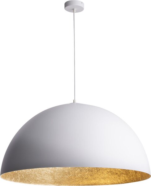 Lampada a sospensione decorativa bianca e oro a cupola rotonda 50 cm per soggiorno sopra il tavolo Sfera 1xE27 15W Sigma Lighting