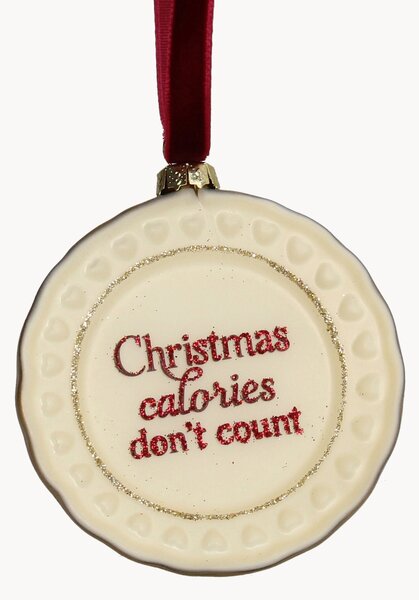 Pallina di Natale in vetro Xmas Calories Don't Count