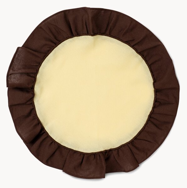 Set di 2 tovagliette rotonde in lino e cotone Ruffle