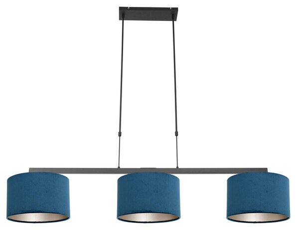 Steinhauer - lampada a sospensione - Stang - nero - metallo velluto - grande lampada da tavolo da pranzo - E27 - 3464ZW