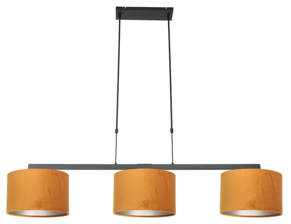 Steinhauer - lampada a sospensione - Stang - nero - metallo velluto - grande lampada da tavolo da pranzo - E27 - 3460ZW