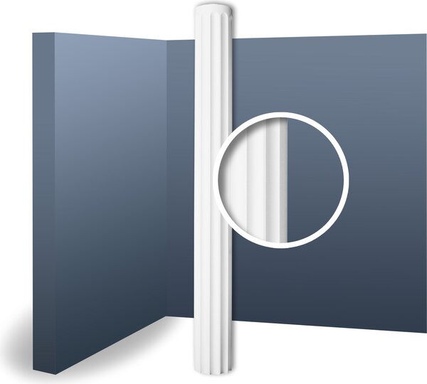Orac Decor K1002 Luxxus Stucco Fusto della colonna Forma classica a rilievo Materiale in schiuma dura Leggero Stabile | 2 metri