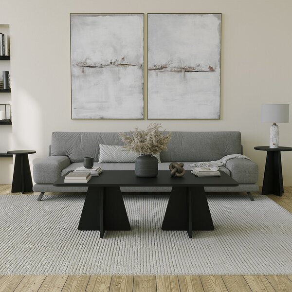 Skye Decor, Fungo - Nero, Couchtische, Schwarz, 120 x 40 x 60 cm
